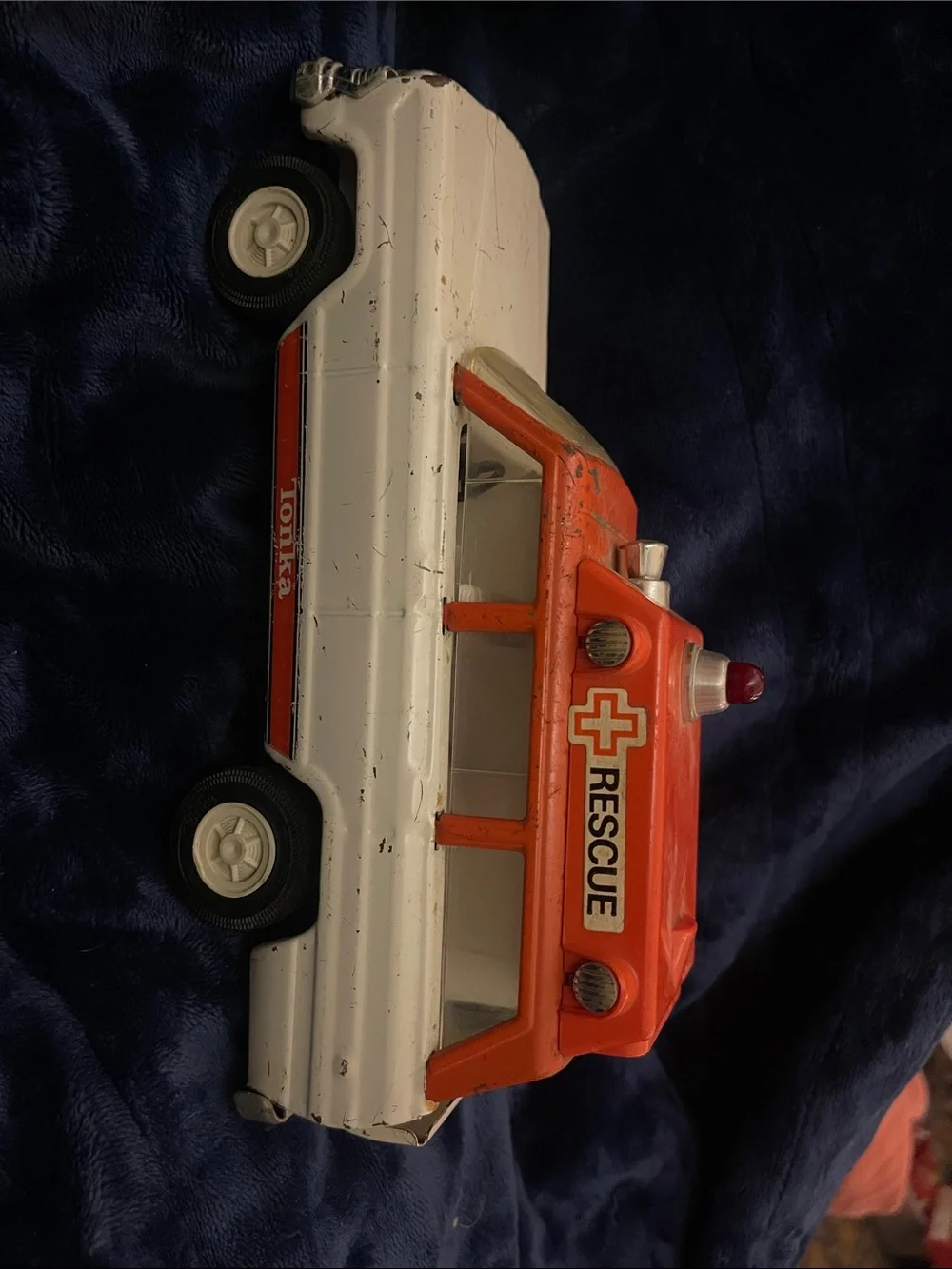 Vintage Tonka White and Orange Rescue Jeep Wagoneer Toy